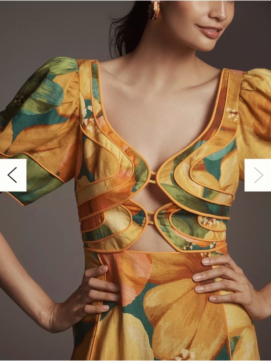 FARM Rio Dresses & Skirts - FARM Rio Yellow, Green & Orange Floral Midi Dress